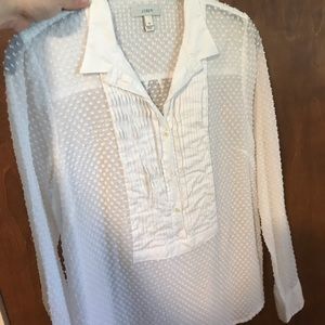 JCrew Swiss dot tuxedo style shirt
